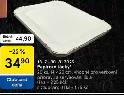 Tesco Papírové tácky nabídka