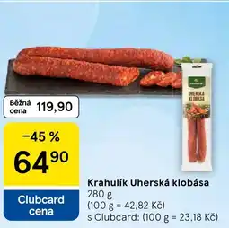 Tesco Krahulík Uherská klobása nabídka