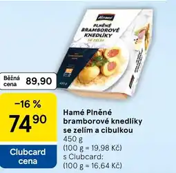 Tesco Hamé Plněné bramborové knedlíky se zelím a cibulkou nabídka