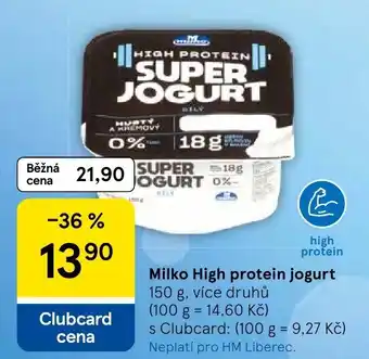Tesco Milko High protein jogurt nabídka
