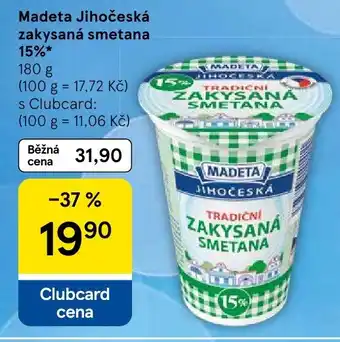 Tesco Madeta Jihočeská zakysaná smetana 15% nabídka