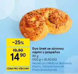 Tesco Duo šnek se sýrovou náplní s jalapeños nabídka