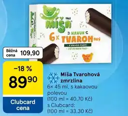Tesco Míša Tvarohová zmrzlina nabídka