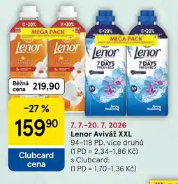 Tesco Lenor Aviváž XXL nabídka