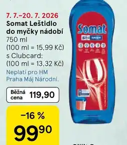 Tesco Somat Leštidlo do myčky nádobí nabídka