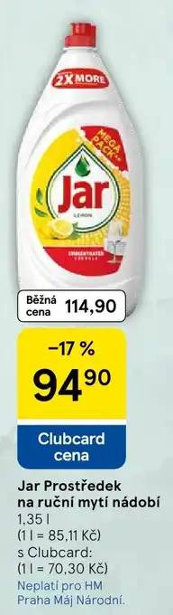 Tesco Jar Prostředek na ruční mytí nádobí nabídka