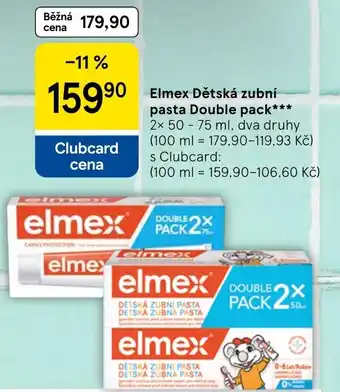 Tesco Elmex Dětská zubní pasta Double pack nabídka