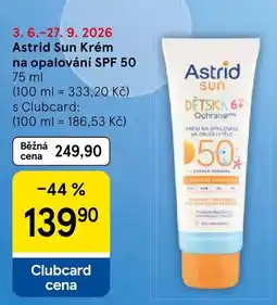 Tesco Astrid Sun Krém na opalování SPF 50 nabídka