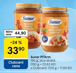 Tesco Sunar Příkrm nabídka