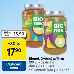 Tesco Bionek Ovocný příkrm nabídka