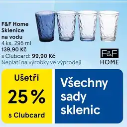 Tesco F&F Home Sklenice na vodu nabídka