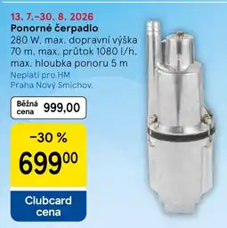 Tesco Ponorné čerpadlo nabídka
