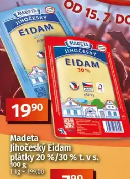 COOP TIP Madeta Jihočeský Eidam plátky 20% /30 % t.v.s nabídka