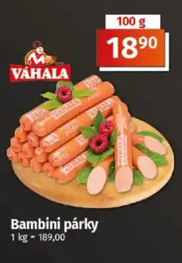 COOP TIP Bambini párky nabídka