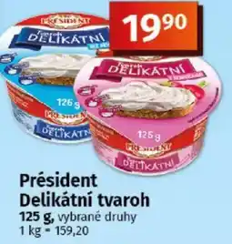 COOP TIP Président Delikátní tvaroh nabídka