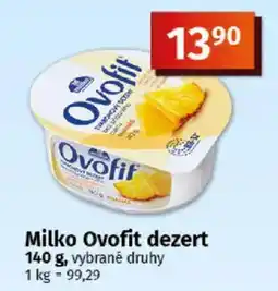 COOP TIP Milko Ovofit dezert nabídka