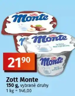 COOP TIP Zott Monte nabídka
