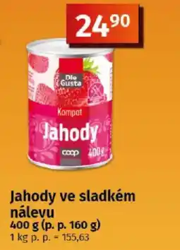 COOP TIP Jahody ve sladkém nálevu nabídka