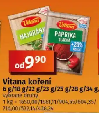 COOP TIP Vitana koření nabídka