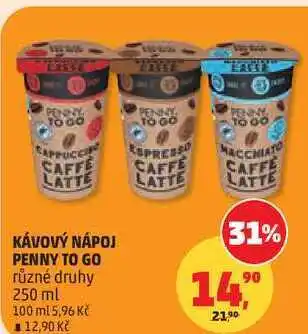 Penny Market KÁVOVÝ NÁPOJ PENNY TO GO různé druhy nabídka