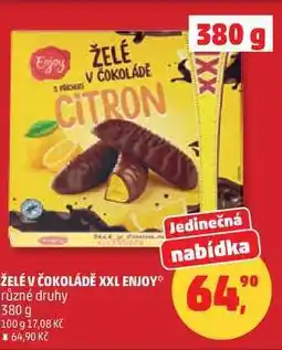 Penny Market ŽELÉ V ČOKOLÁDĚ XXL ENJOY různé druhy nabídka