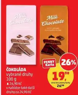 Penny Market ČOKOLÁDA vybrané druhy nabídka