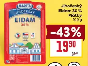 Billa Madeta Jihočeský Eidam 30% Plátky nabídka