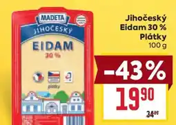 Billa Jihočeský eidam 30% plátky nabídka