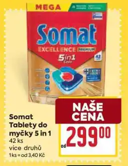Billa Somat Tablety do myčky 5 in 1 nabídka
