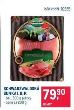 Makro Schwarzwaldská šunka I. G. P nabídka