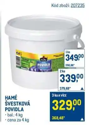 Makro HAMÉ Švestková povidla nabídka