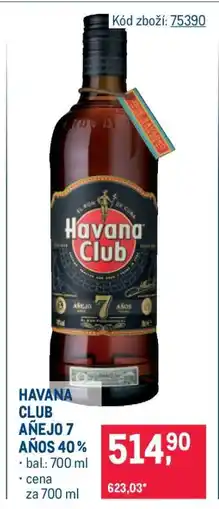Makro HAVANA CLUB AÑEJO 7 AÑOS 40 % nabídka