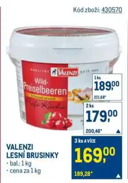 Makro VALENZI LESNÍ BRUSINKY nabídka