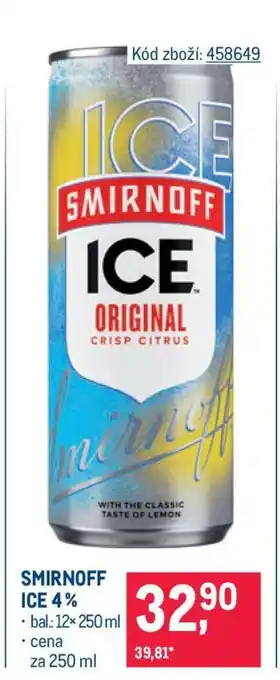 Makro Smirnoff Ice 4 % nabídka
