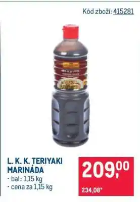 Makro L.K.K. TERIYAKI MARINÁDA nabídka