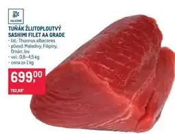 Makro Tuňák žlutoploutvý Sashimi filet AA grade nabídka