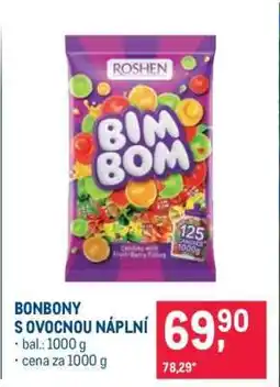 Makro Bonbony s ovocnou náplní nabídka