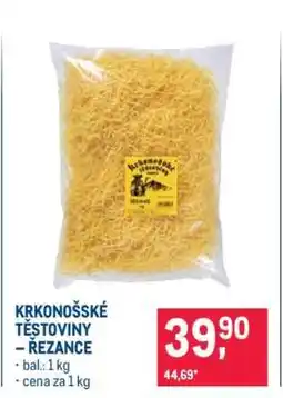 Makro Krkonošské těstoviny – řezance nabídka