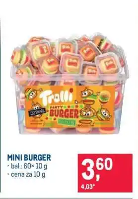 Makro MINI BURGER nabídka