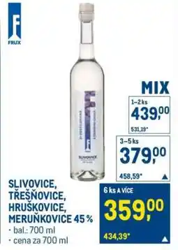 Makro SLIVOVICE, TŘEŠŇOVICE, HRUŠKOVICE, MERUŇKOVICE 45 % nabídka