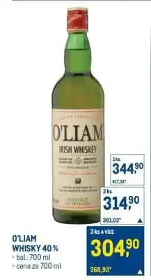 Makro O'LIAM WHISKY 40 % nabídka
