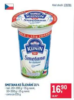 Makro Smetana ke šlehání 31 % nabídka