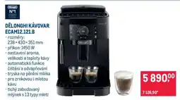 Makro DĚLONGHI KÁVOVAR ECAM12.121.B nabídka
