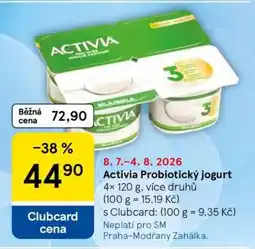 Tesco Activia Probiotický jogurt nabídka