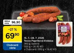 Tesco Tesco Papriková klobása nabídka