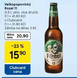 Tesco Velkopopovický Kozel 11 nabídka