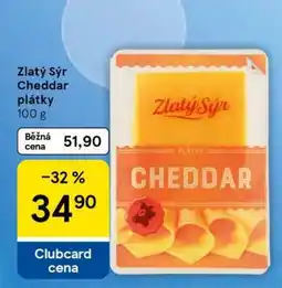 Tesco Zlatý sýr Cheddar plátky nabídka