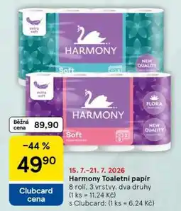 Tesco Harmony toaletní papír nabídka