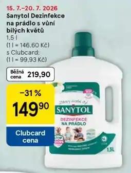 Tesco Sanytol Dezinfekce na prádlo s vůní bílých květů nabídka