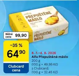 Tesco Alfa Přepuštěné máslo nabídka
